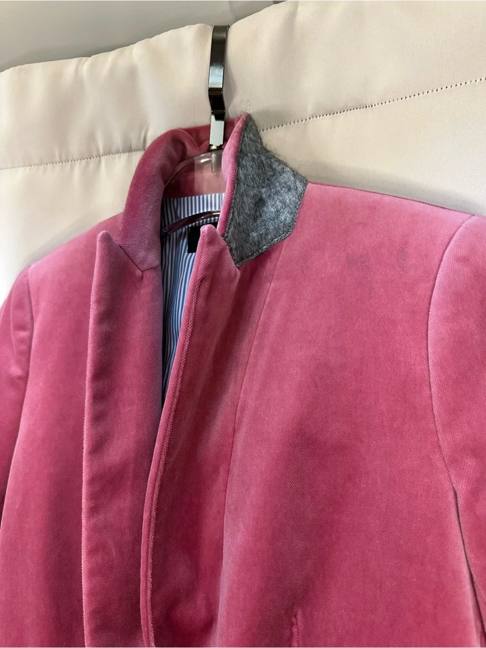 J. Crew Pink Velvet Single-Button Blazer - Size 0 XS